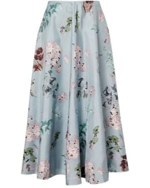 Altuzarra Varda Floral Silk Midi Skirt - Blue