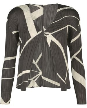 Pleats Please Issey Miyake Pleats Please Issey Miyake Fold Line Cardigan - Gray