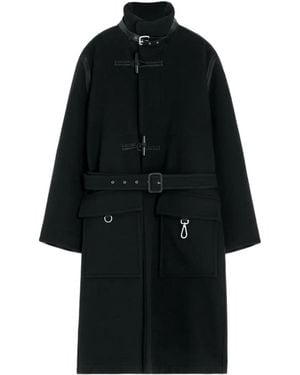 Lemaire Belted Toggle-Fastening Coat - Black