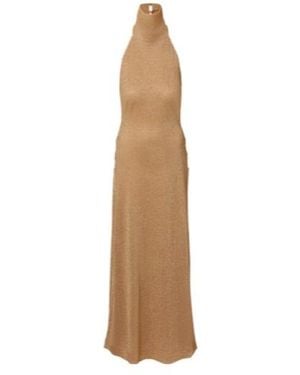Oséree Lumière Ring Turtleneck Dress - Natural