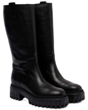 Hogan Platform Mid-Calf Boots - Black