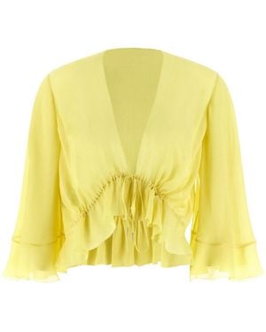 Alberta Ferretti Ruffled Drawstring Shirt - Yellow