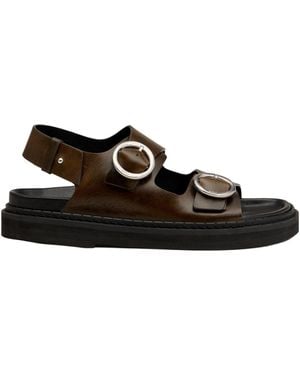 Ami Paris Leather Sandals - Black