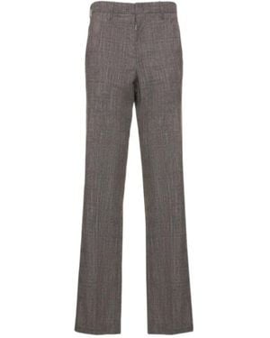 Isabel Marant Olympe Wool Blend Straight Trousers - Grey