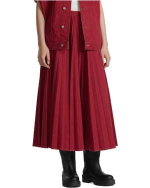 Dior Pleated Mid-Length Skirt - Red