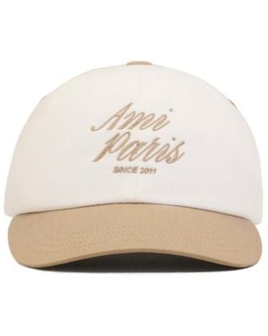 Ami Paris Ami Logo Embroidered Baseball Cap - White