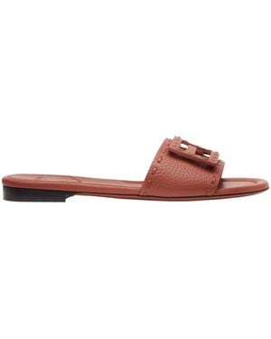 Fendi Baguette Ff Slip-On Slides - Brown