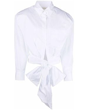Alexandre Vauthier Tied-Waist Cotton Shirt - White