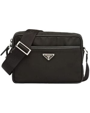 Prada Zippered Shoulder Bag - Black