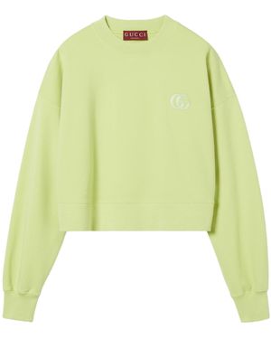 Gucci Embroidered Cotton Jersey Sweatshirt - Green