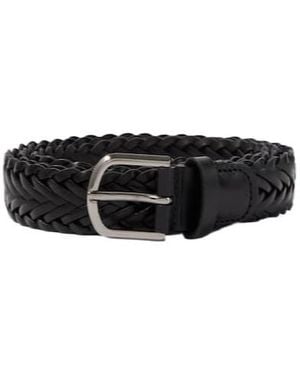 Giorgio Armani Braided Leather Belt - White
