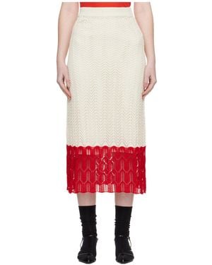 Jil Sander Elastic-Waistband Midi Skirt - Red