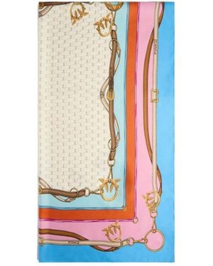 Pinko Limbo Graphic Printed Scarf - White