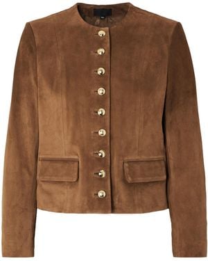Nili Lotan Nanon Suede Jacket - Brown
