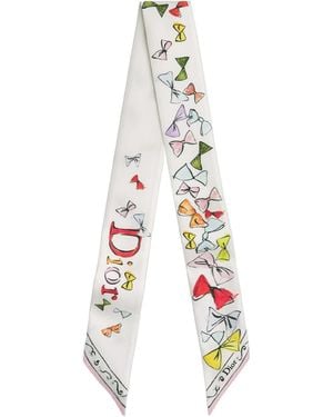 Dior Iviera Bows Mitzah Scarf - White