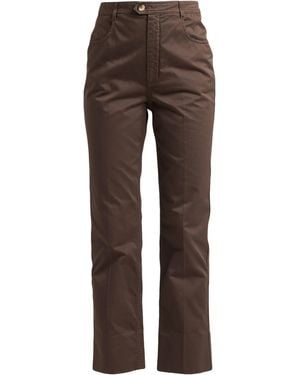 Saint Laurent High-Waisted Straight-Leg Trousers - Brown
