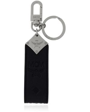 MCM Leather Key Chain - White