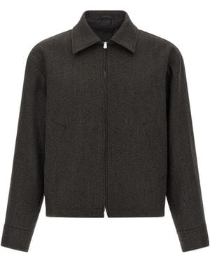 mfpen Mail Striped Zip Jacket - Black