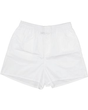 Lela Rose Striped Loungewear Shorts - White