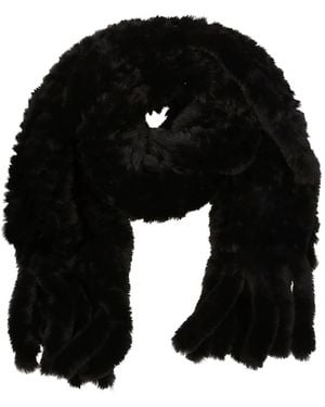 Pinko Faux-Fur Fringed Scarf - Black