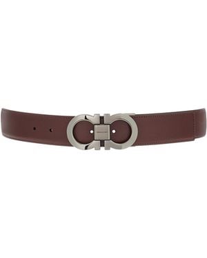 Ferragamo Ferragamo Gancini Buckled Reversible Belt - White
