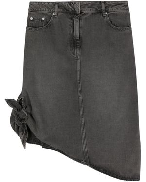 REMAIN Birger Drapy Denim Skirt - Gray
