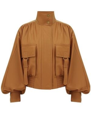 Zimmermann Valiant Leather Biker Jacket - Brown