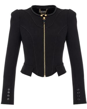Elisabetta Franchi Zip Cropped Jacket - Black