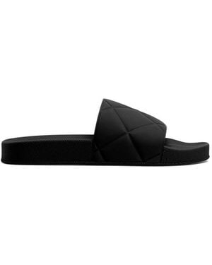 Bottega Veneta Diamond-Quilted Slides - Black