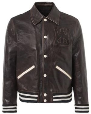 Wales Bonner Prince Leather Varsity Jacket - Black