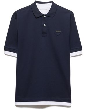 Prada Cotton Polo Shirt - Blue