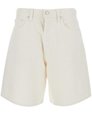Agolde Denim Shorts With Belt Loops - White