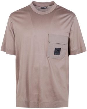 Emporio Armani Patch-Pocket Logo-Detail T-Shirt - Multicolor