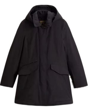 Woolrich Removable-Hood Coat - Blue