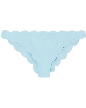 Marysia Swim Scalloped Seersucker Bikini Briefs - Blue