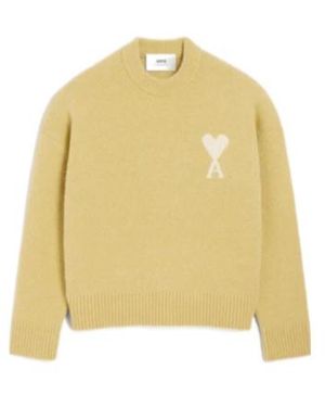Ami Paris Long Sleeve Sweater - Yellow