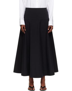 St. Agni Cotton Circle Hem Maxi Skirt - Black