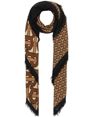 Burberry Monogram-Print Scarf - Metallic