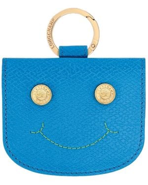 Longchamp Smiley Card Holder Wallet - Blue