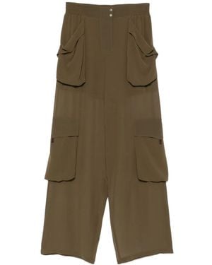 Pinko Sheer Georgette Cargo Pants - Green