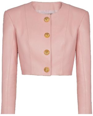 Balmain Leather Jacket - Pink