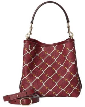Gucci Chinese New Year Collection Gg Emblem Small Bucket Bag - Red
