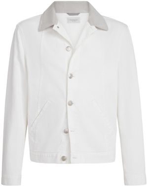 Brunello Cucinelli Buttoned Denim Jacket - White