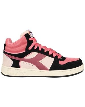 Diadora Paneled High-Top Sneakers - Pink