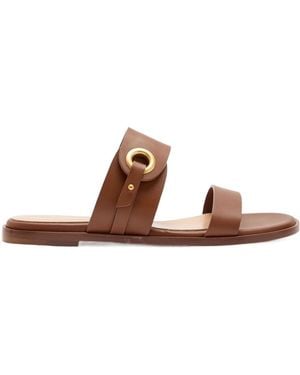 Gianvito Rossi Belted Leather Sandals - Brown