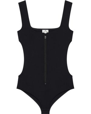 Courreges Cut-Out Zip-Up Bodysuit - Black