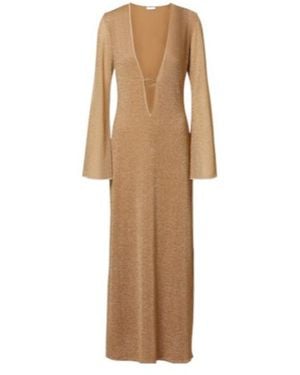 Oséree Lame Maxi Dress - Natural
