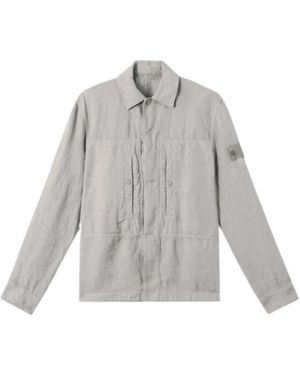Stone Island Overshirt With Pockets And Button Fastening - Grey