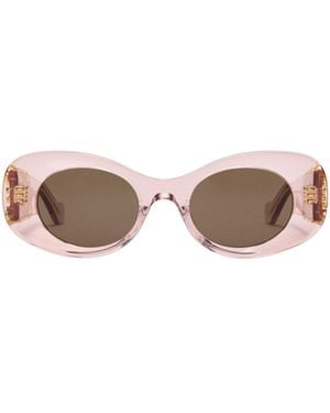 Loewe Beveled Oval Maxi Anagram Sunglasses - Multicolor