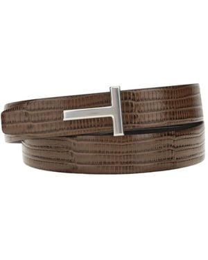 Tom Ford Reversible T Icon Belt - Brown